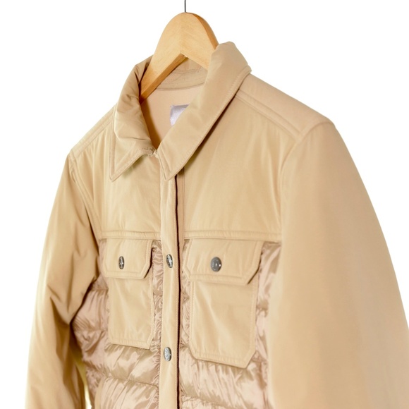 Anatomie Moritz Quilted Puffer Button Snap Lightweight Camel Trucker Jacket WM M - Picture 3 of 8